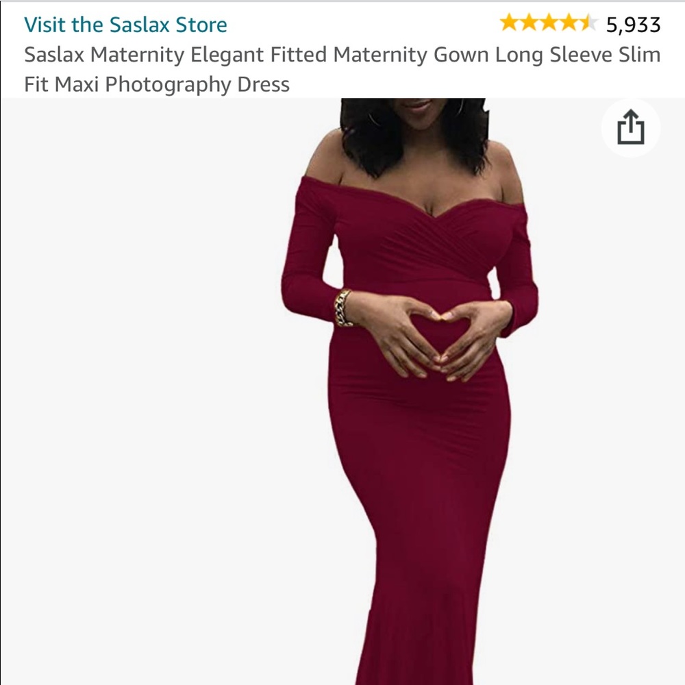 Elegant Burgundy Off The Shoulder Maternity Dress